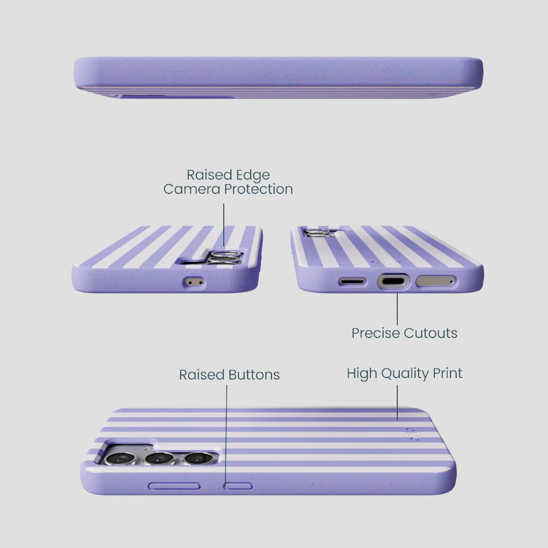 Lavender Lilac Stripes Samsung Galaxy S25 Case - Image 3