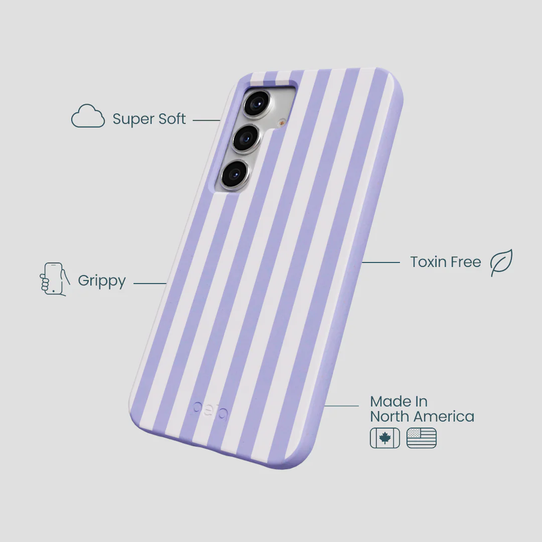 Lavender Lilac Stripes Samsung Galaxy S25 Case - Image 4