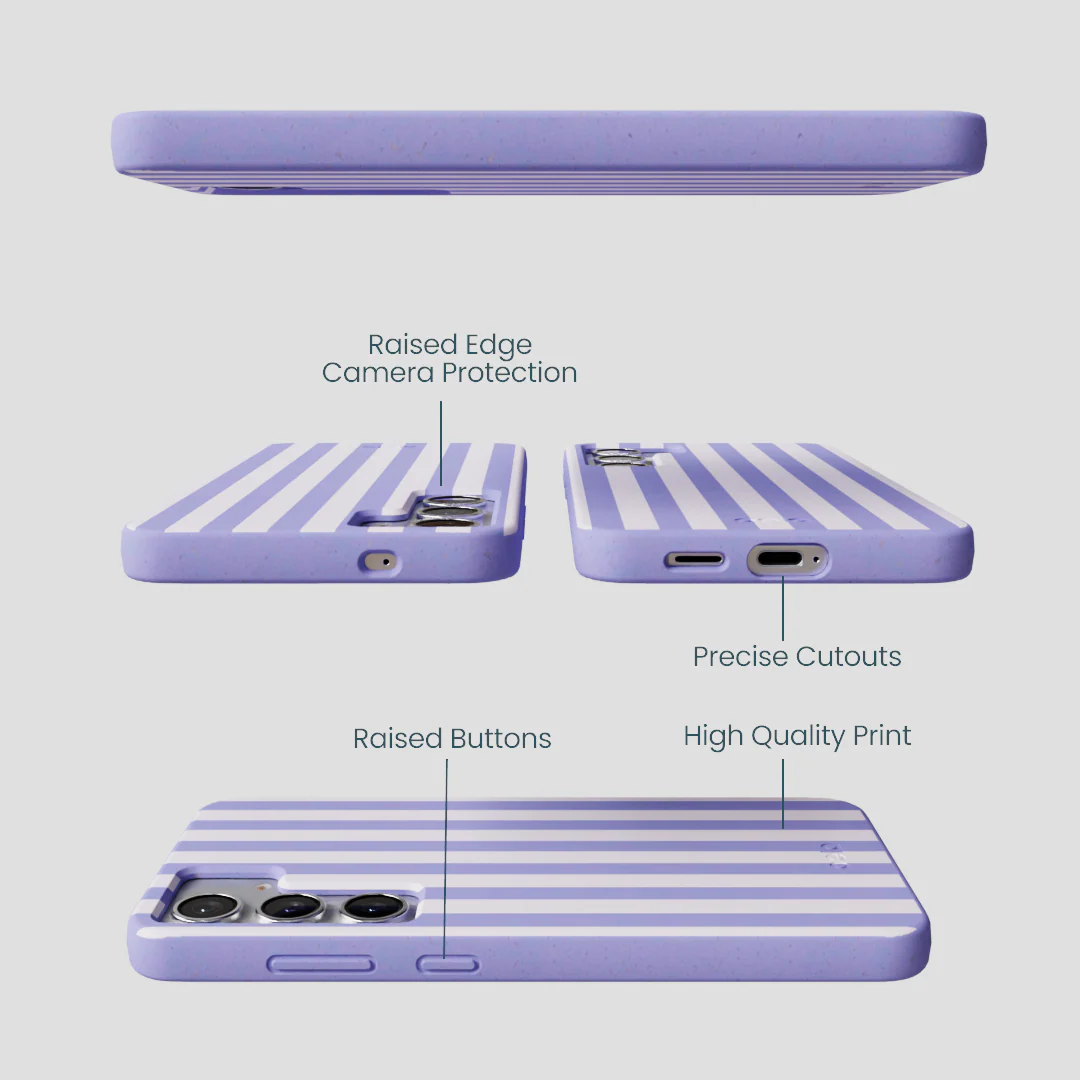 Lavender Lilac Stripes Samsung Galaxy S25+(Plus) Case - Image 3