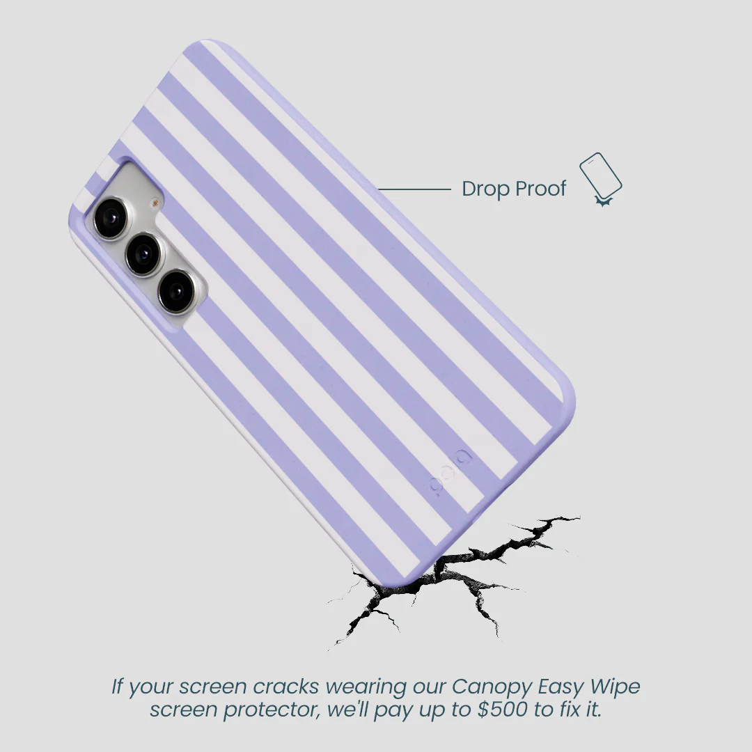 Lavender Lilac Stripes Samsung Galaxy S25+(Plus) Case - Image 5
