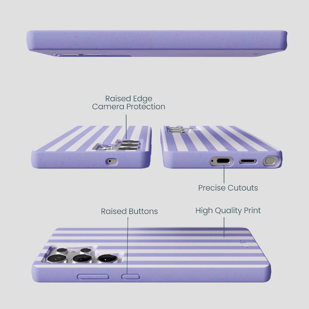 Lavender Lilac Stripes Samsung Galaxy S25 Ultra Case - Image 3