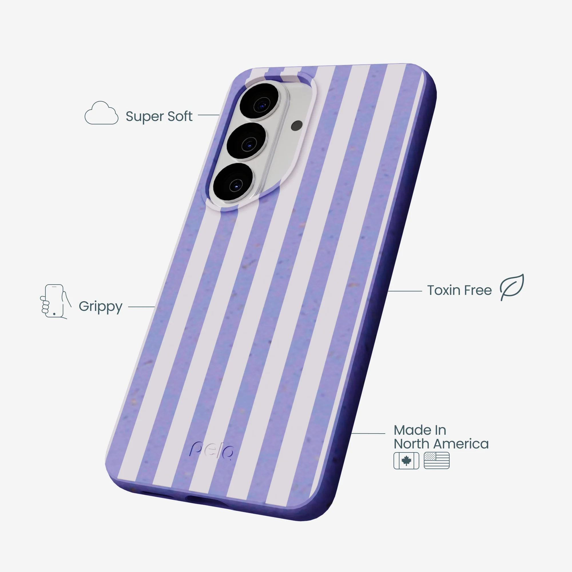 Lavender Lilac Stripes Samsung Galaxy S26 Case - Image 4