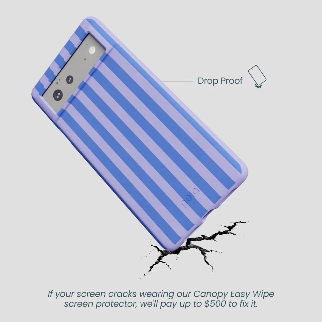 Lavender Periwinkle Stripes Google Pixel 6a Case - Image 4