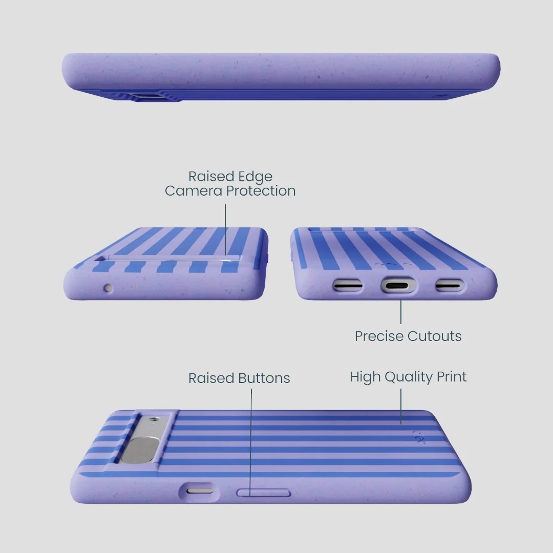 Lavender Periwinkle Stripes Google Pixel 7 Case - Image 2