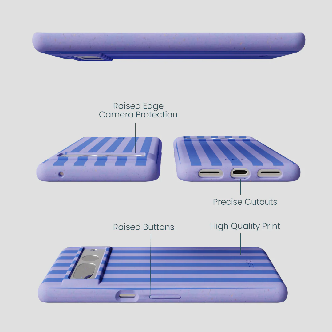 Lavender Periwinkle Stripes Google Pixel 7 Pro Case - Image 2