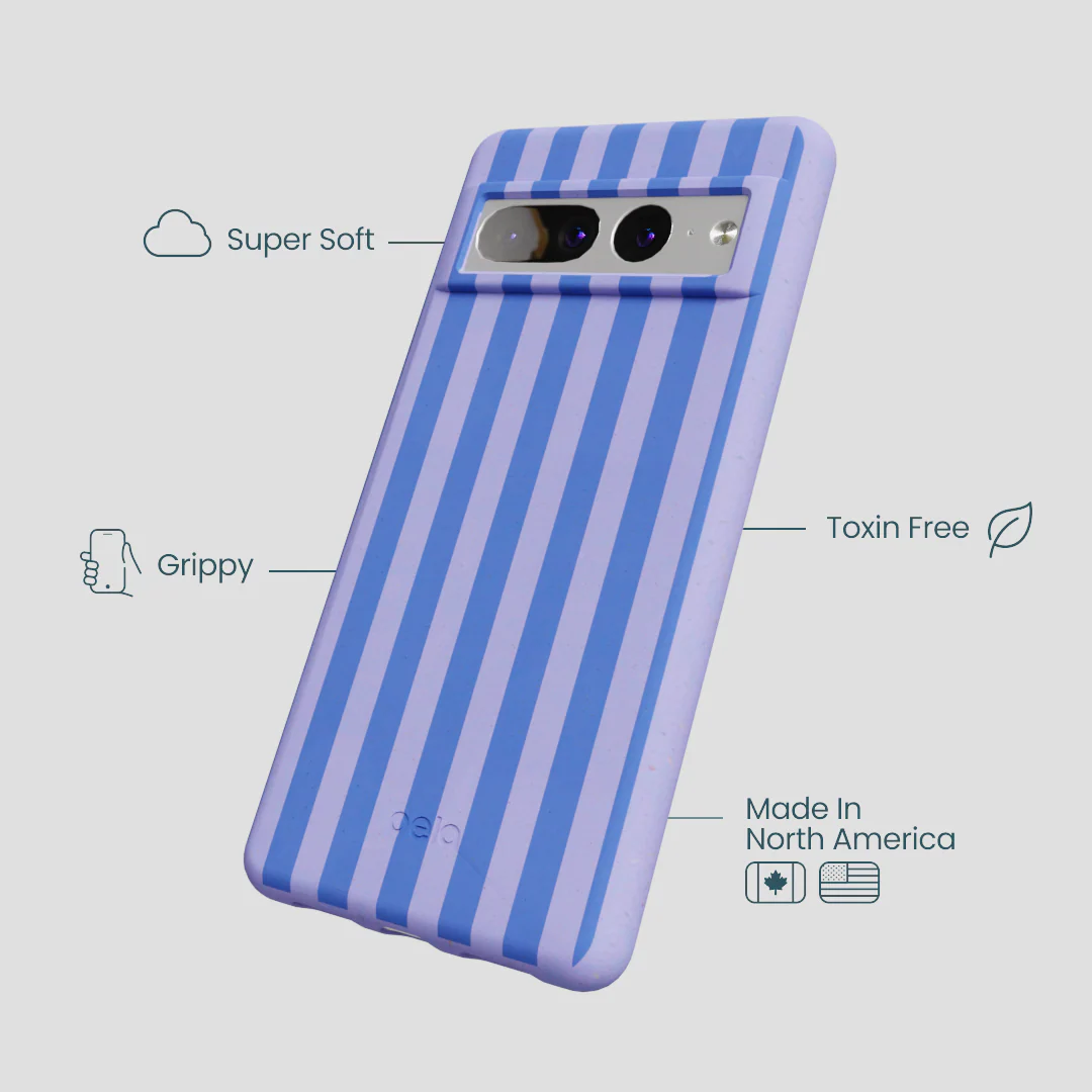 Lavender Periwinkle Stripes Google Pixel 7 Pro Case - Image 3