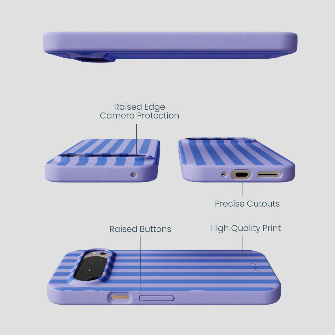 Lavender Periwinkle Stripes Google Pixel 9/9 Pro Case - Image 2