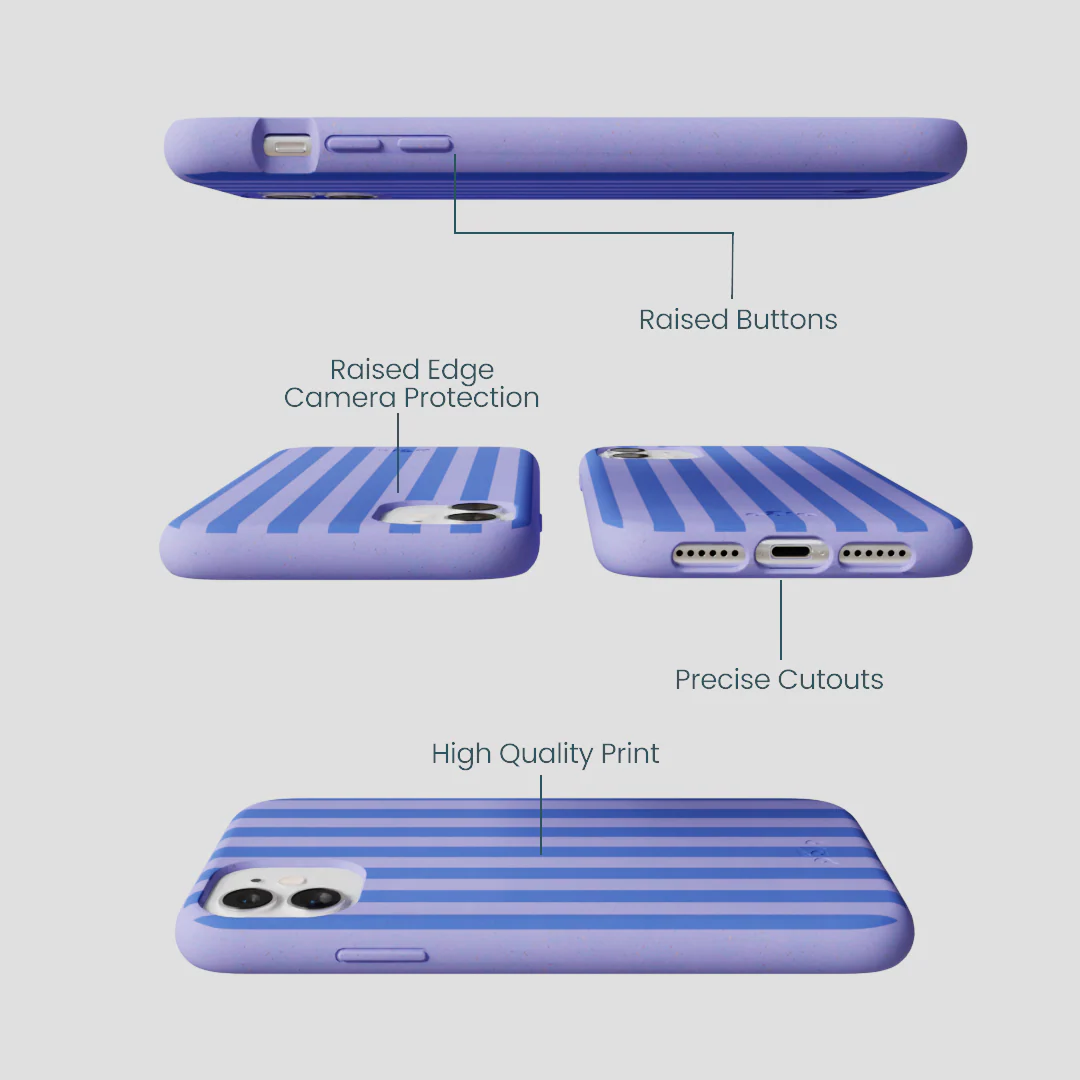 Lavender Periwinkle Stripes iPhone 11 Case - Image 2