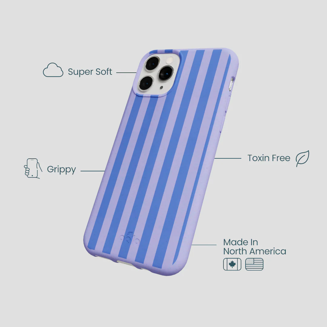 Lavender Periwinkle Stripes iPhone 11 Pro Case - Image 3