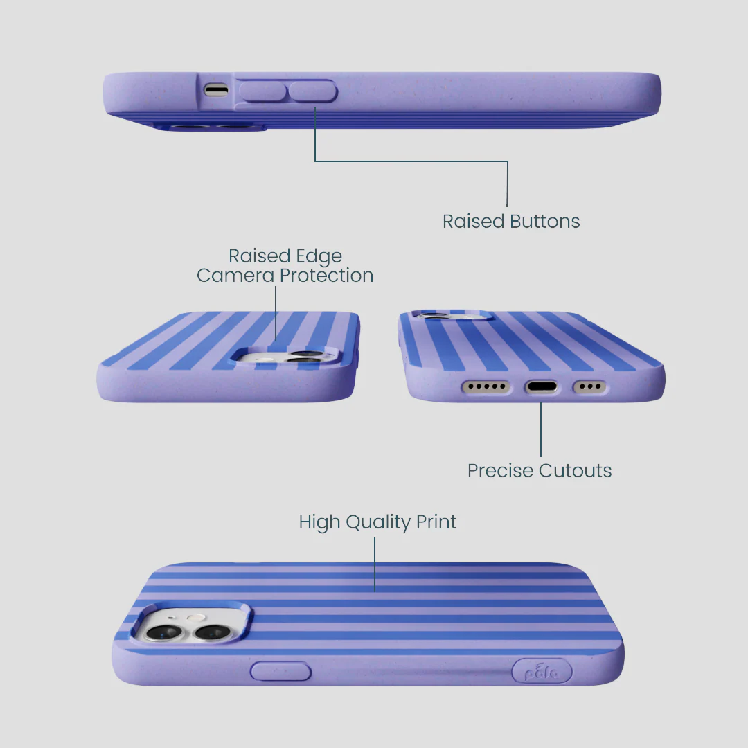 Lavender Periwinkle Stripes iPhone 12/ iPhone 12 Pro Case - Image 2