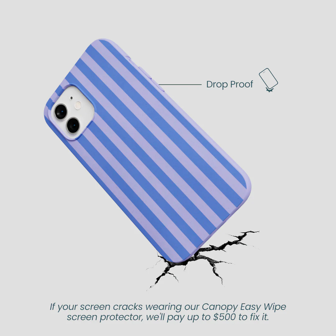 Lavender Periwinkle Stripes iPhone 12/ iPhone 12 Pro Case - Image 4