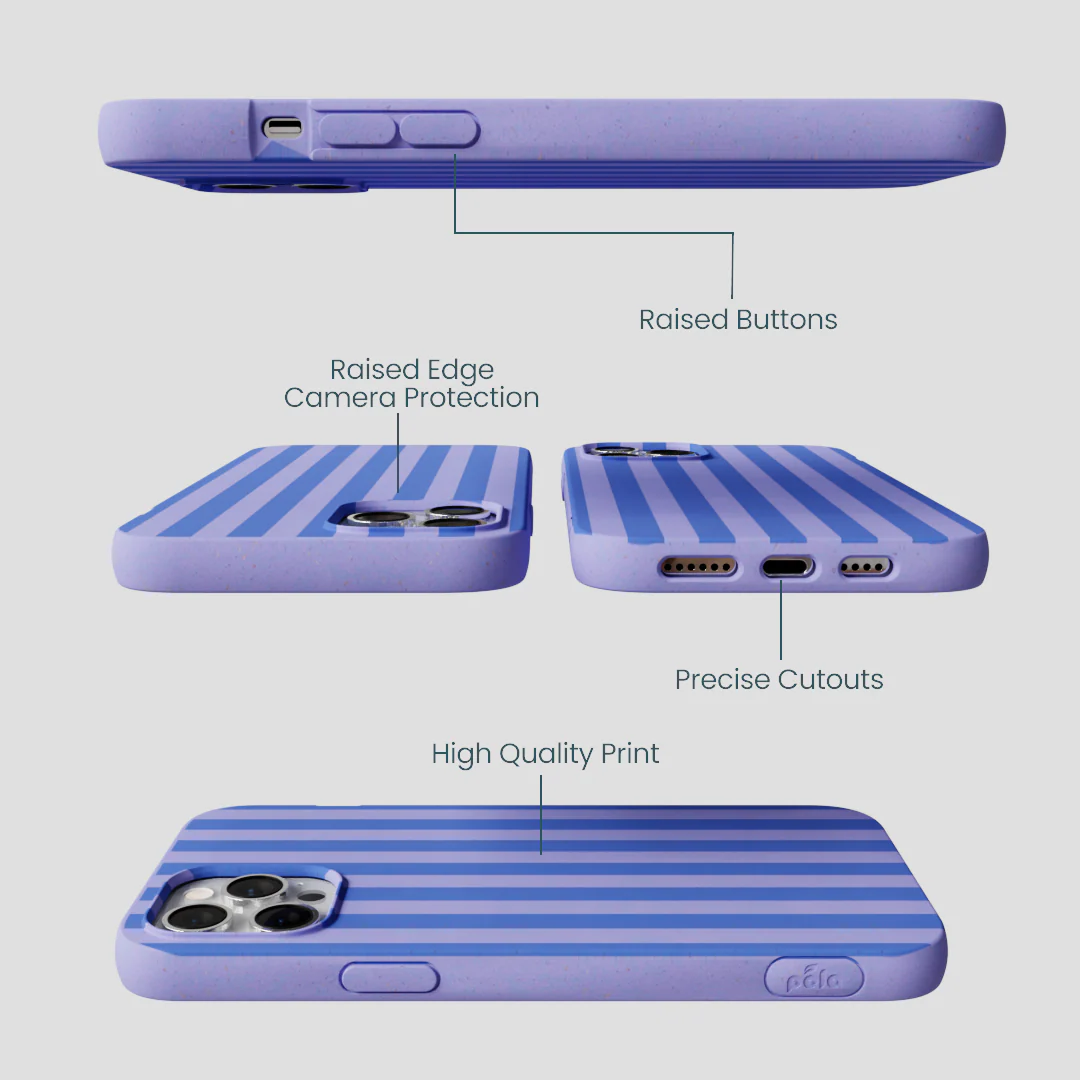 Lavender Periwinkle Stripes iPhone 12 Pro Max Case - Image 2