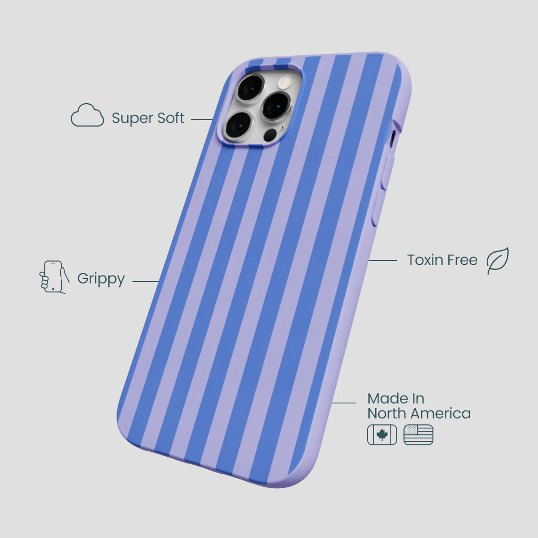 Lavender Periwinkle Stripes iPhone 12 Pro Max Case - Image 3