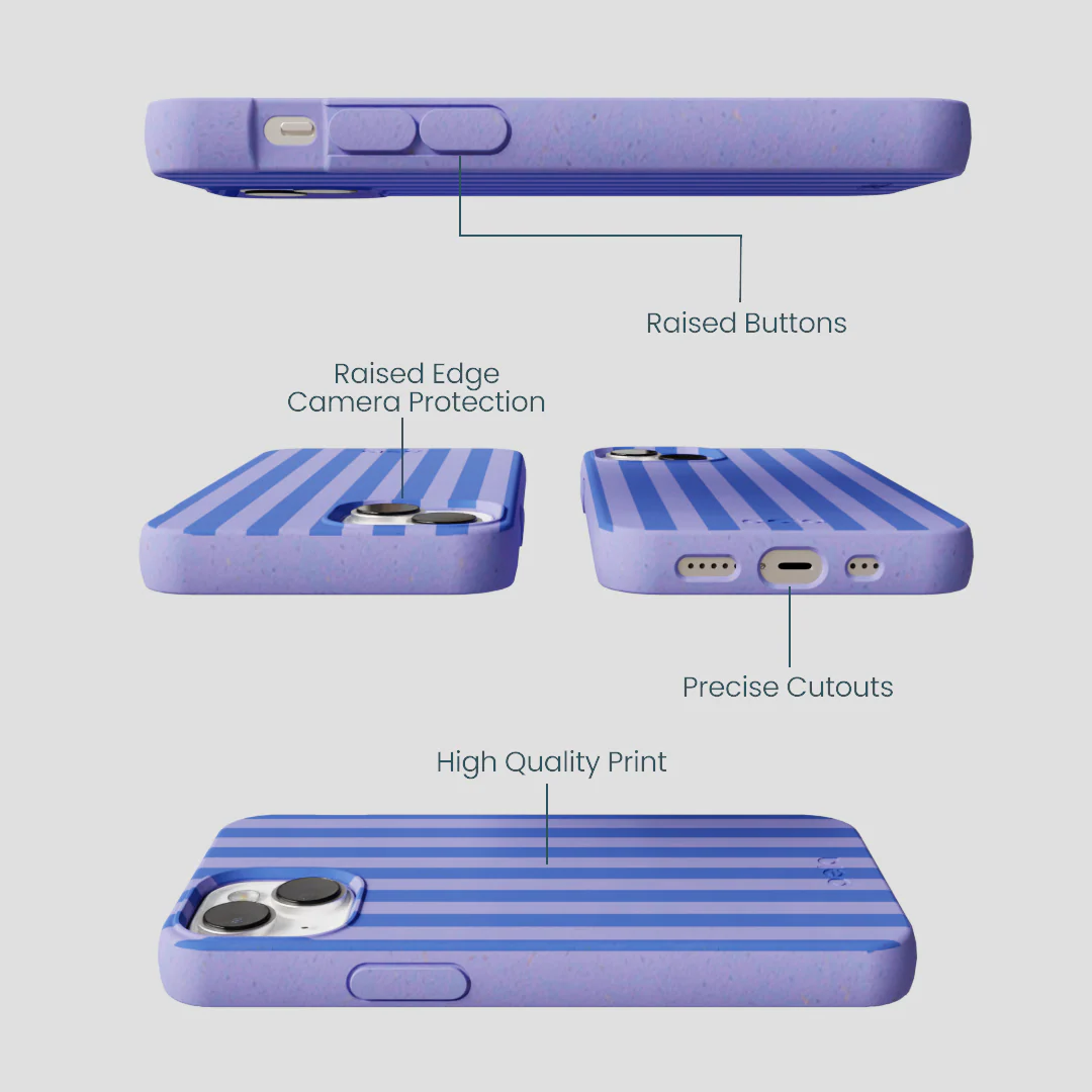 Lavender Periwinkle Stripes iPhone 13 Case - Image 2
