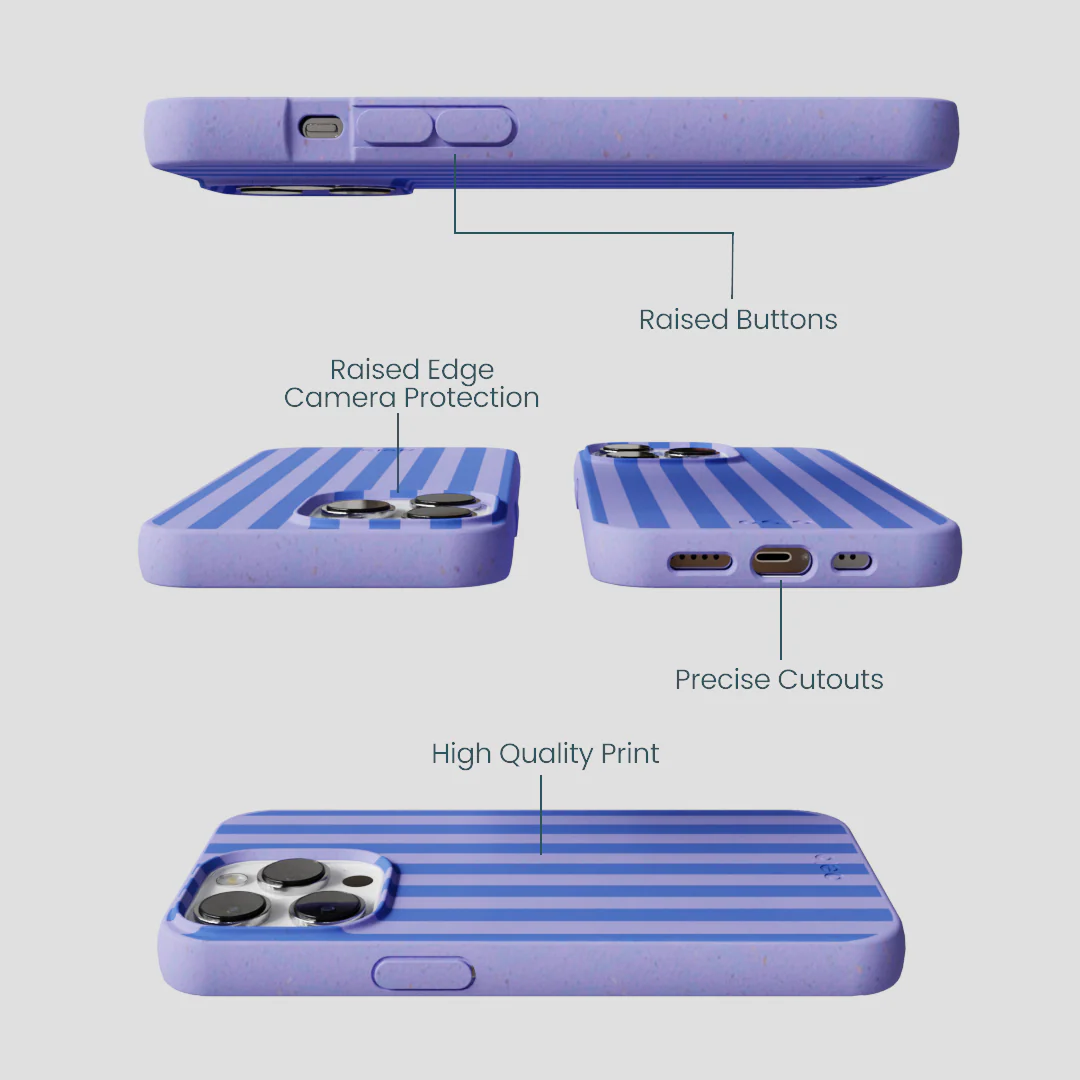 Lavender Periwinkle Stripes iPhone 13 Pro Case - Image 2