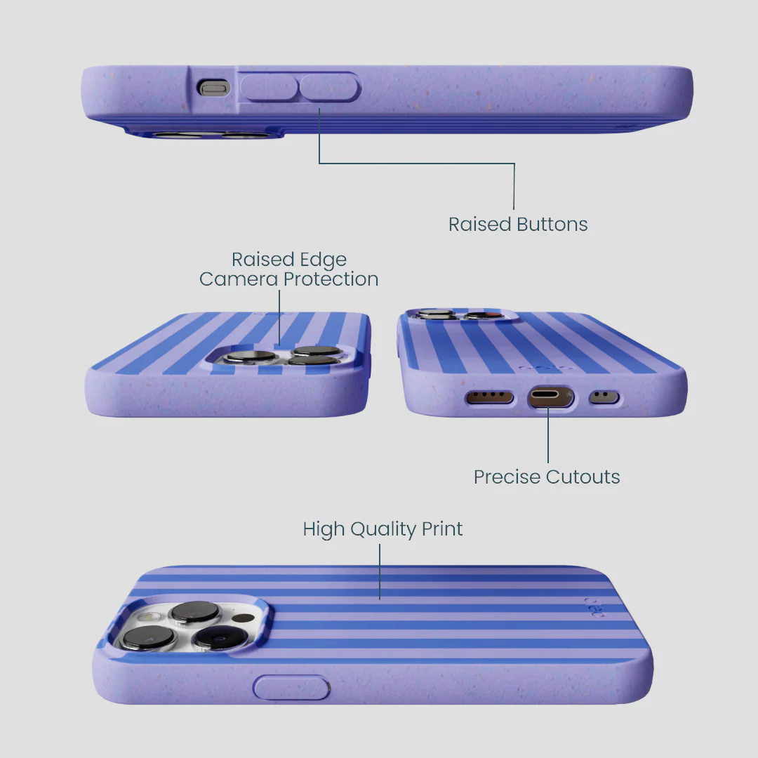 Lavender Periwinkle Stripes iPhone 13 Pro Max Case - Image 2