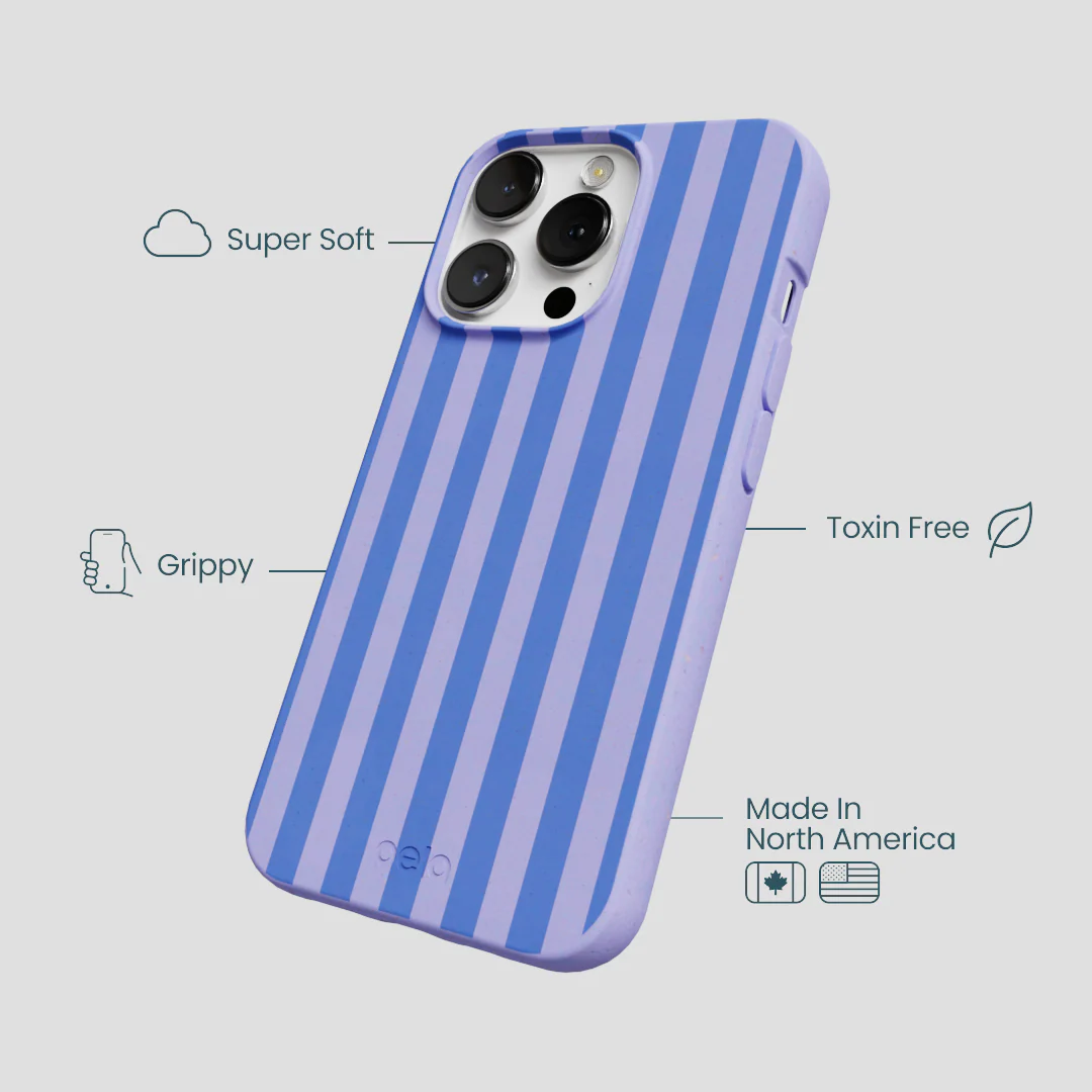 Lavender Periwinkle Stripes iPhone 13 Pro Max Case - Image 3