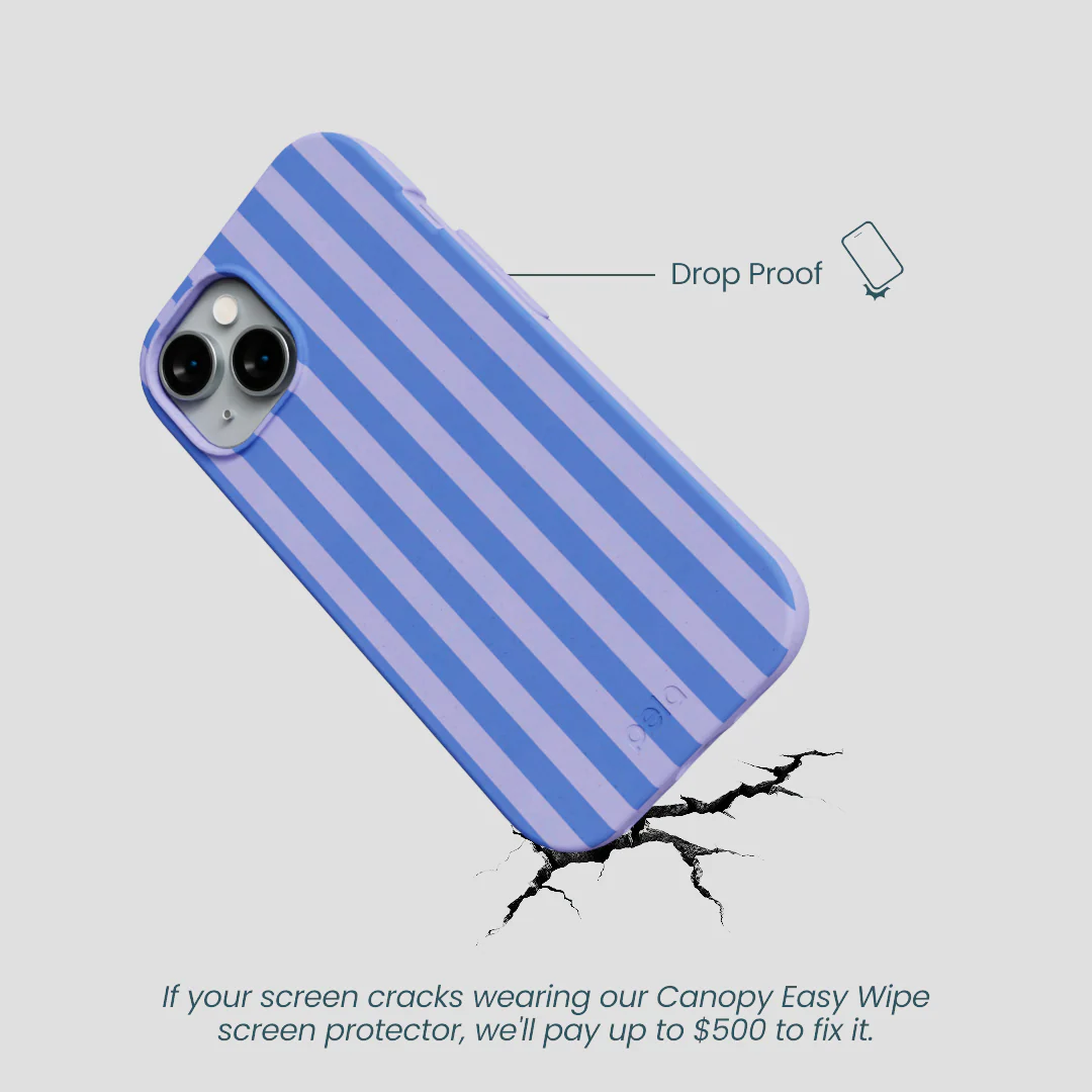 Lavender Periwinkle Stripes iPhone 14 Case - Image 4