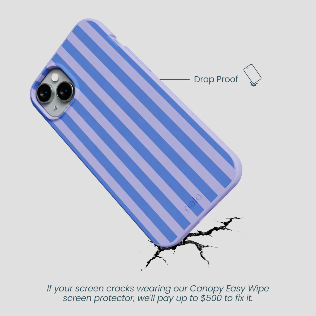 Lavender Periwinkle Stripes iPhone 14 Plus Case - Image 4