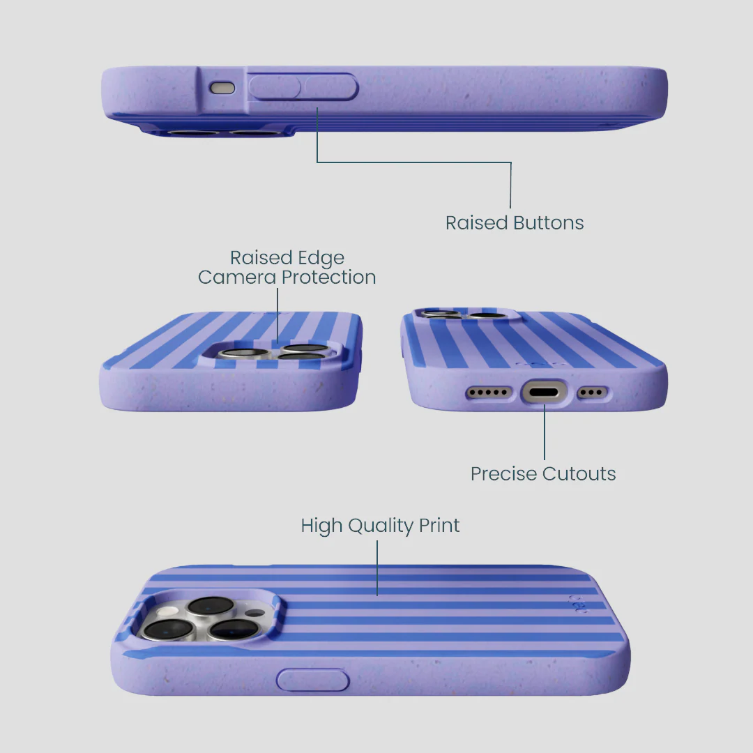 Lavender Periwinkle Stripes iPhone 14 Pro Case - Image 2