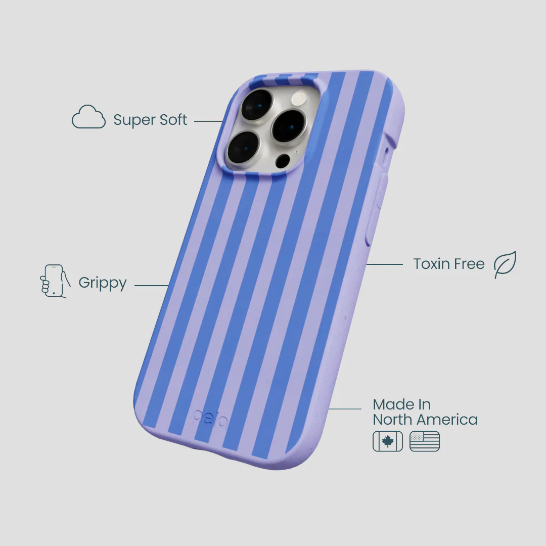 Lavender Periwinkle Stripes iPhone 14 Pro Case - Image 3