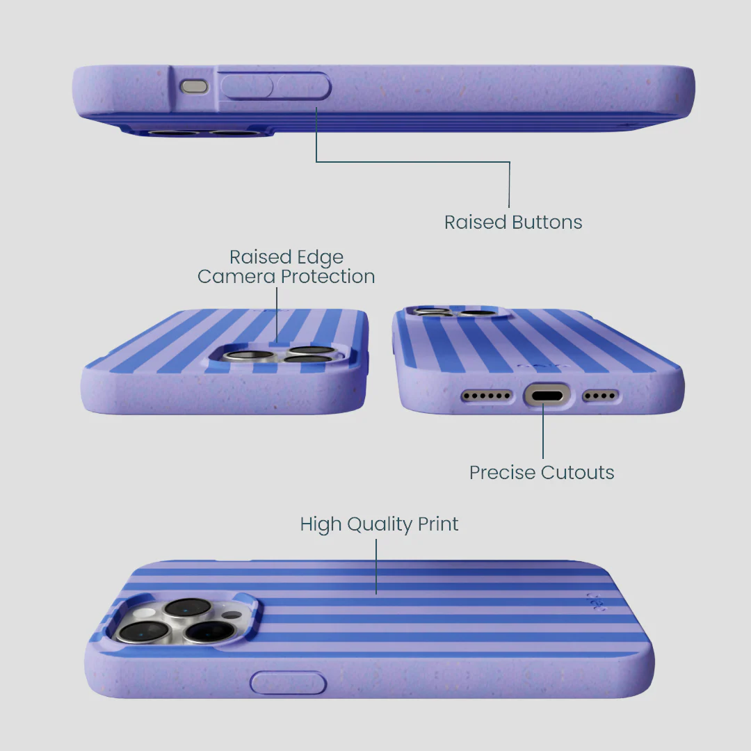 Lavender Periwinkle Stripes iPhone 14 Pro Max Case - Image 2