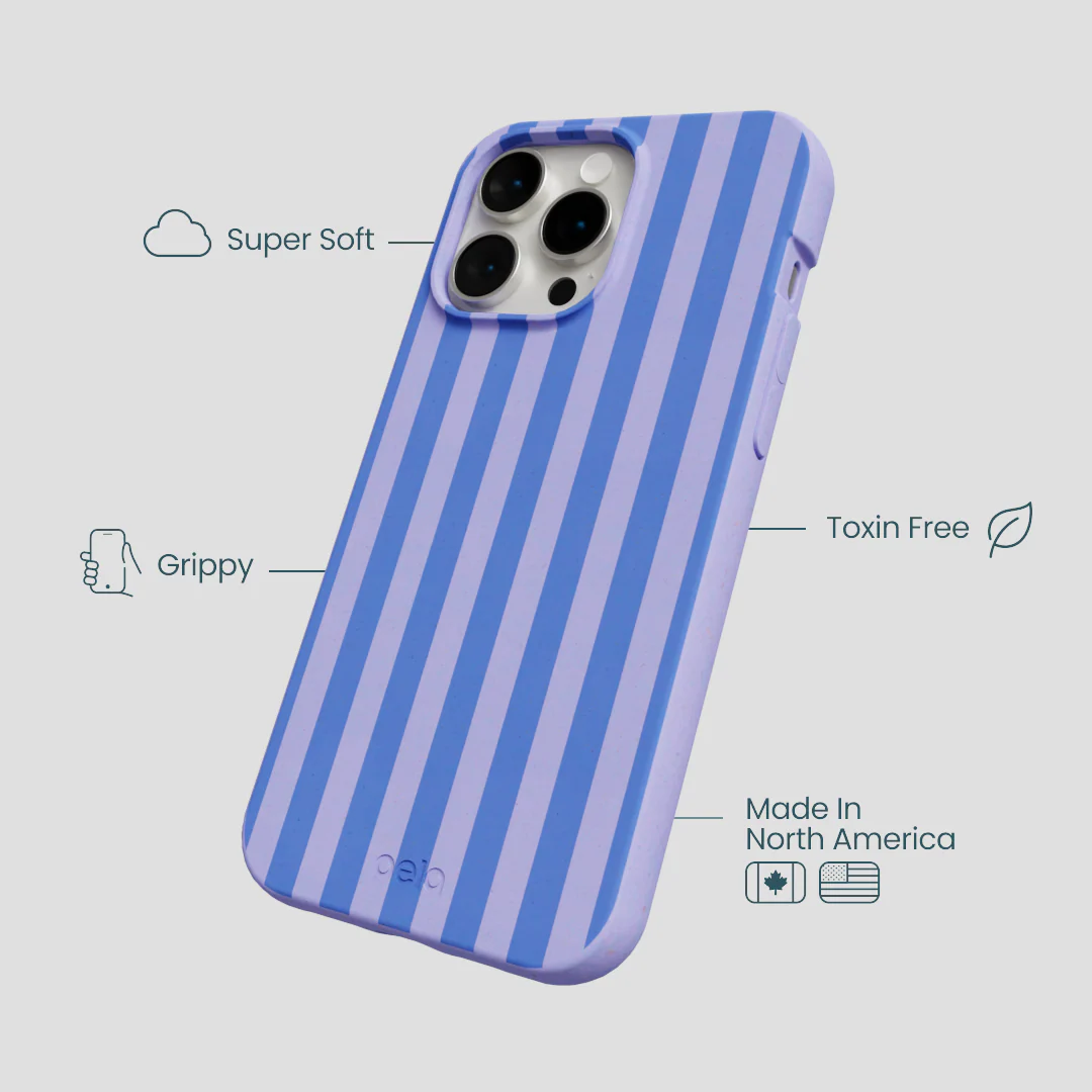 Lavender Periwinkle Stripes iPhone 15 Pro Max Case - Image 3