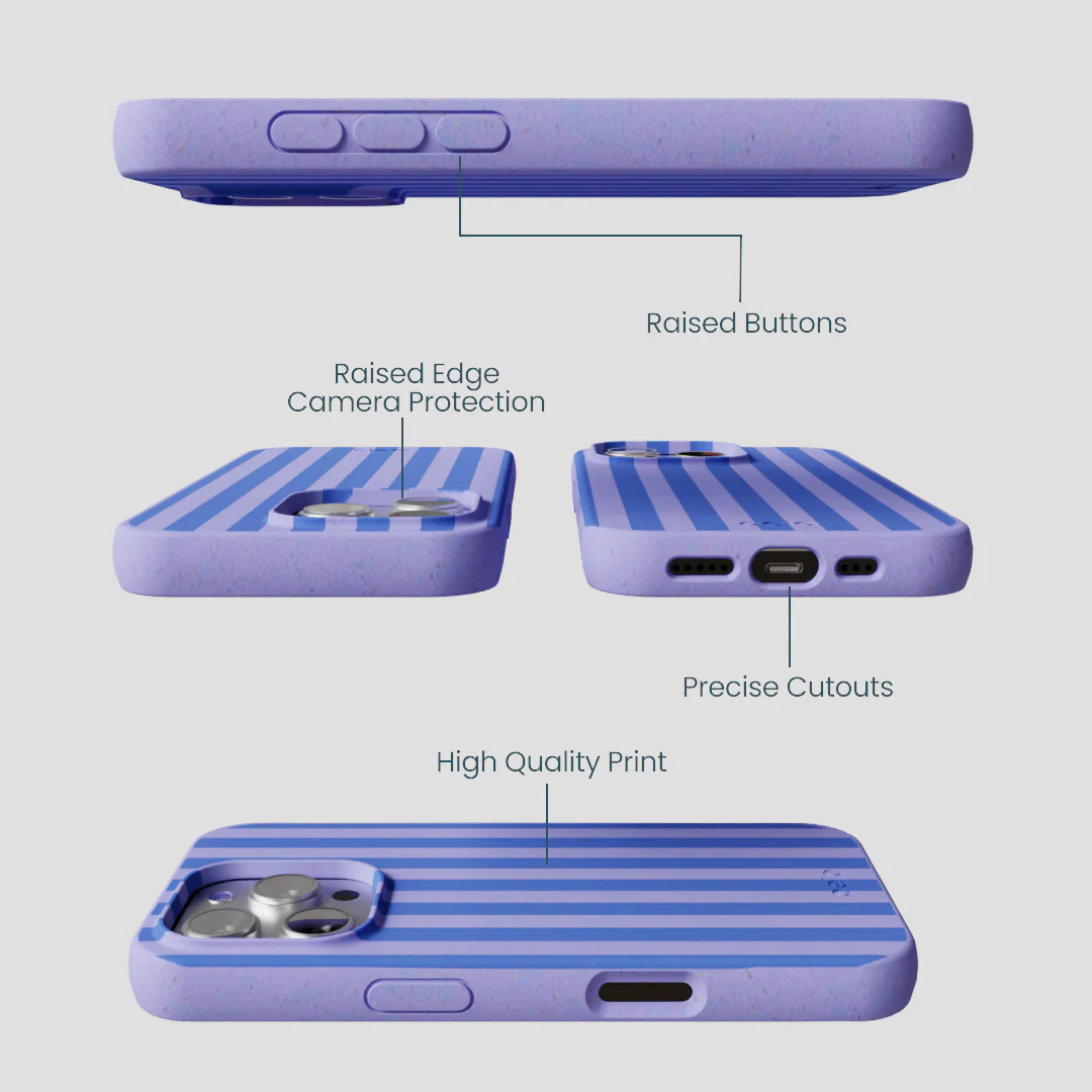 Lavender Periwinkle Stripes iPhone 16 Pro Case - Image 2