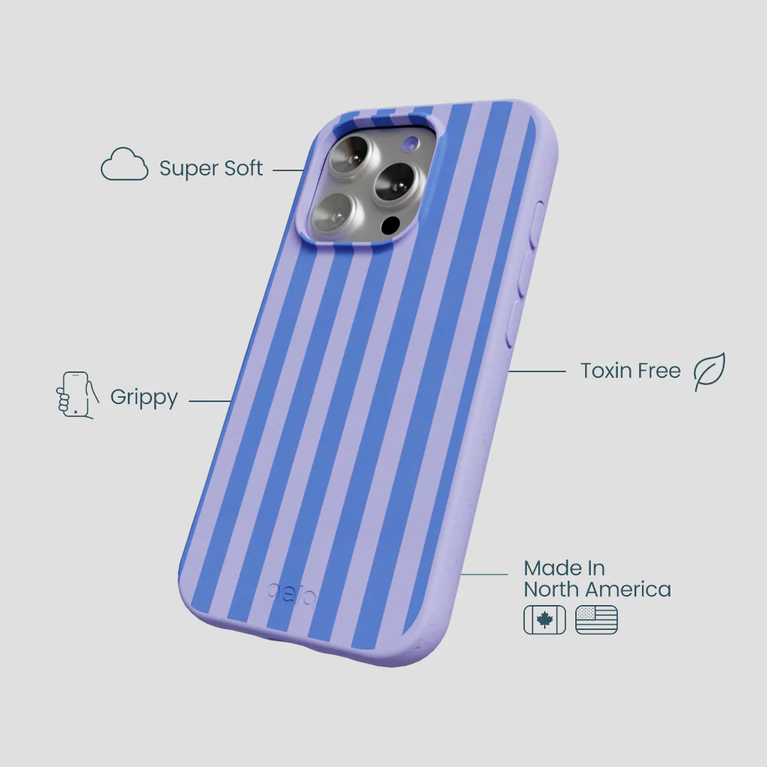 Lavender Periwinkle Stripes iPhone 16 Pro Case - Image 3