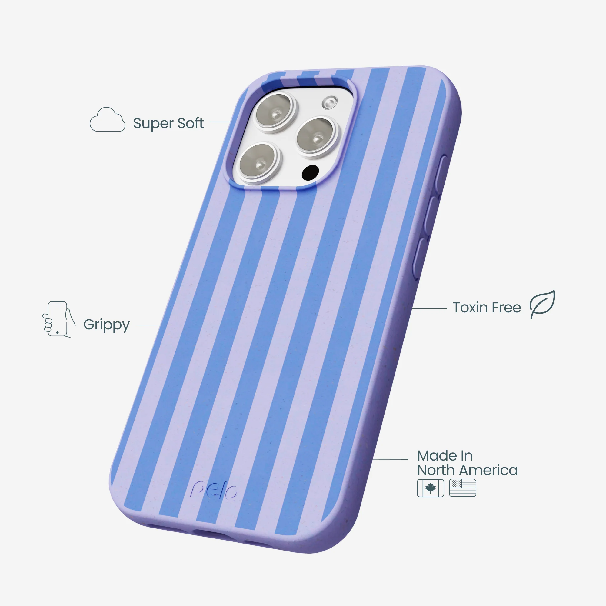 Lavender Periwinkle Stripes iPhone 16 Pro Max Case - Image 3