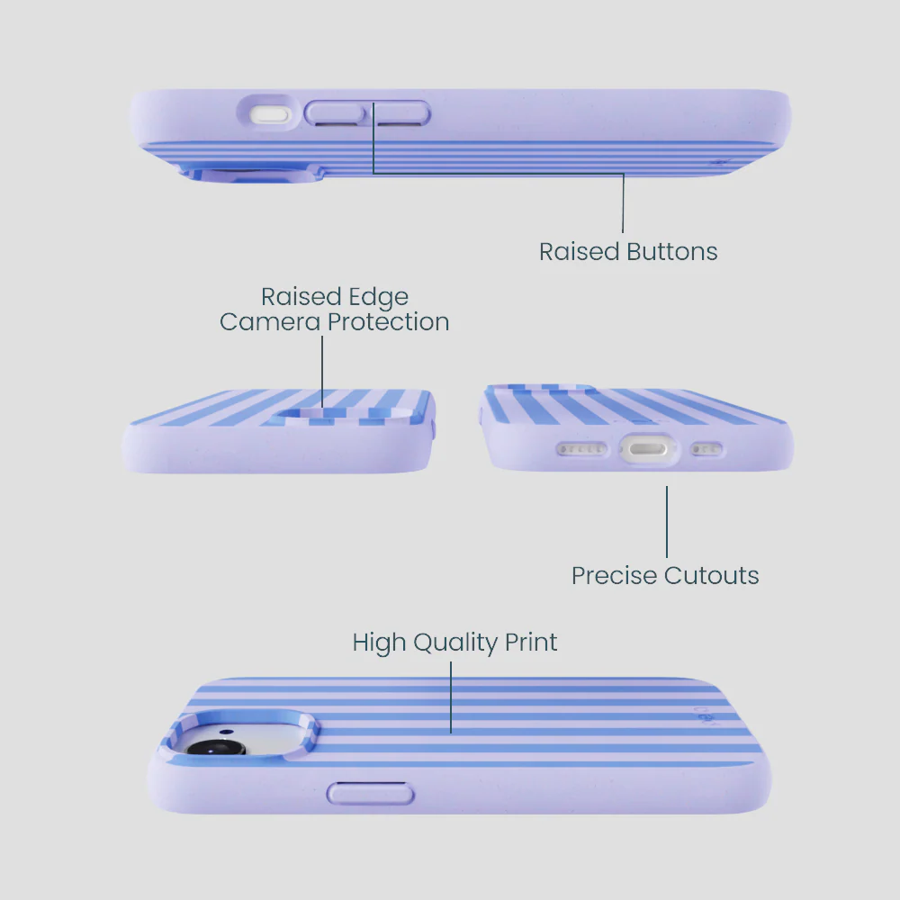 Lavender Periwinkle Stripes iPhone 16e/17e Case - Image 2