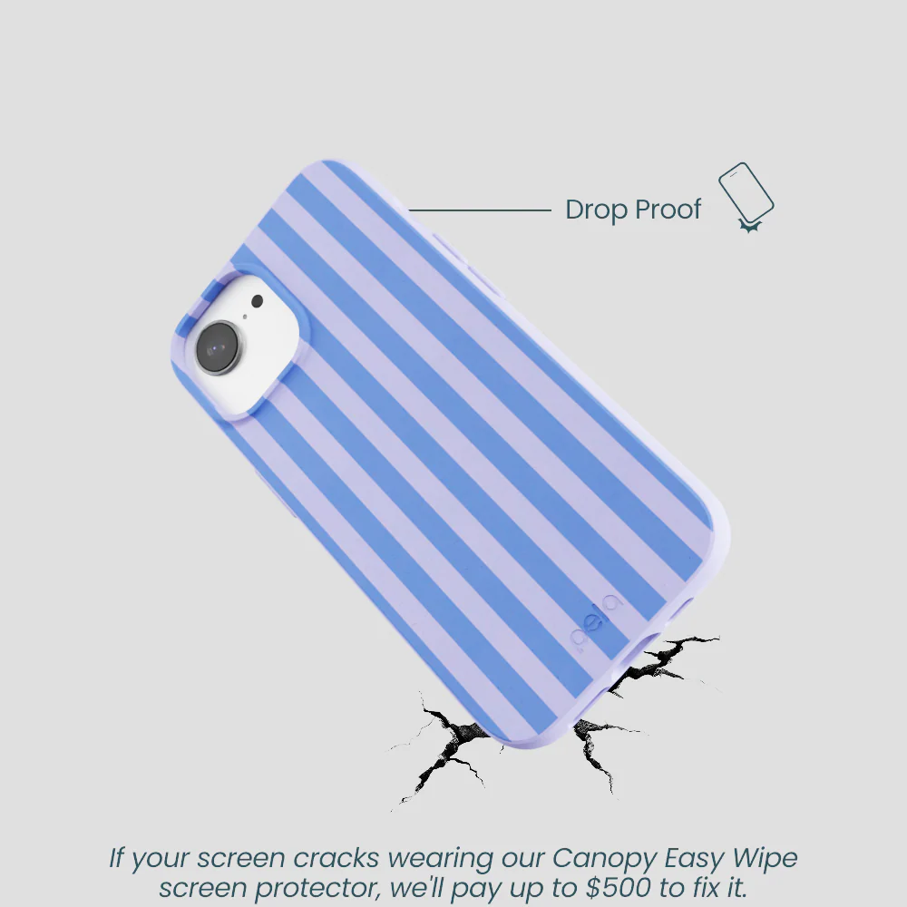 Lavender Periwinkle Stripes iPhone 16e/17e Case - Image 4