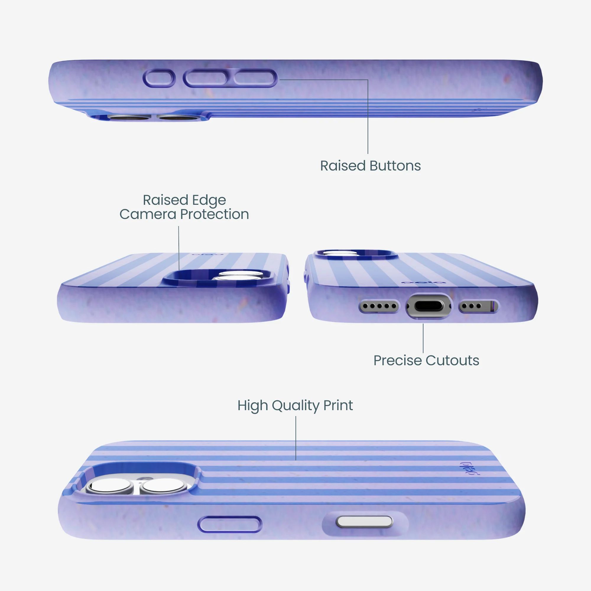 Lavender Periwinkle Stripes iPhone 17 Case - Image 2