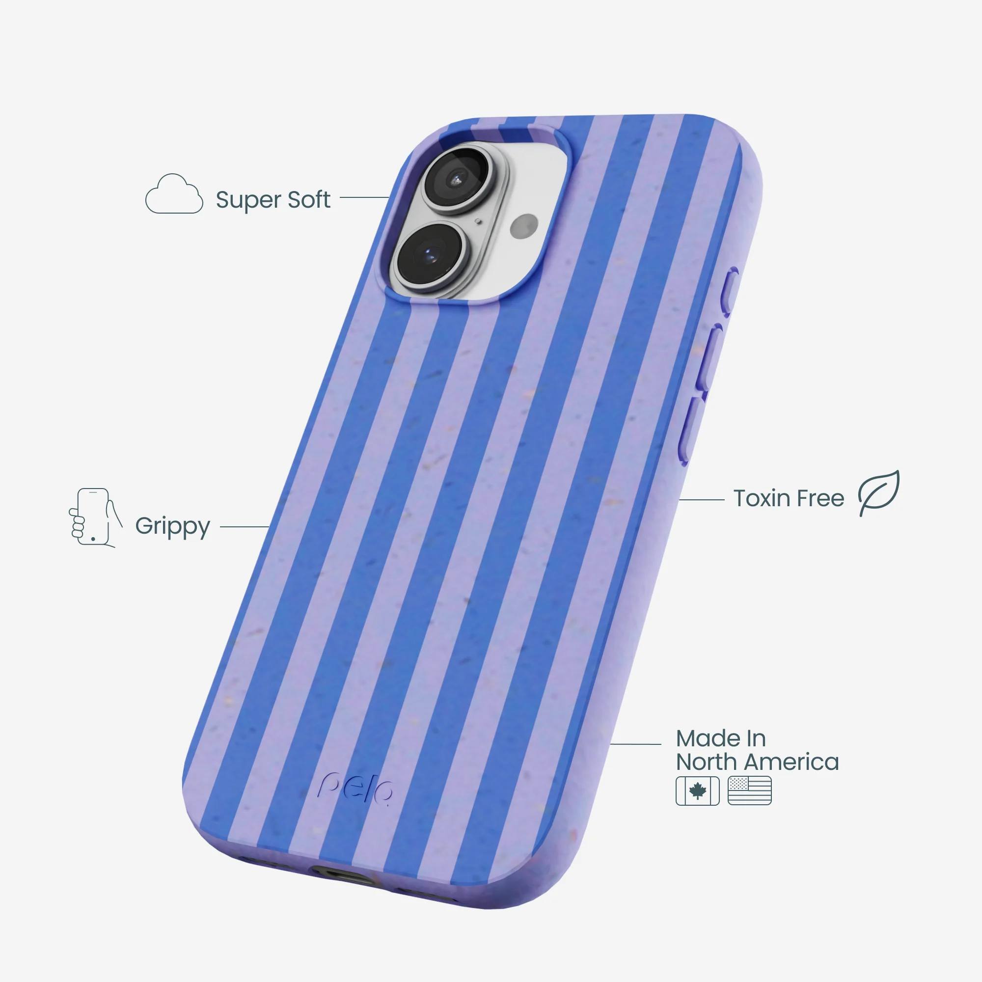 Lavender Periwinkle Stripes iPhone 17 Case - Image 3