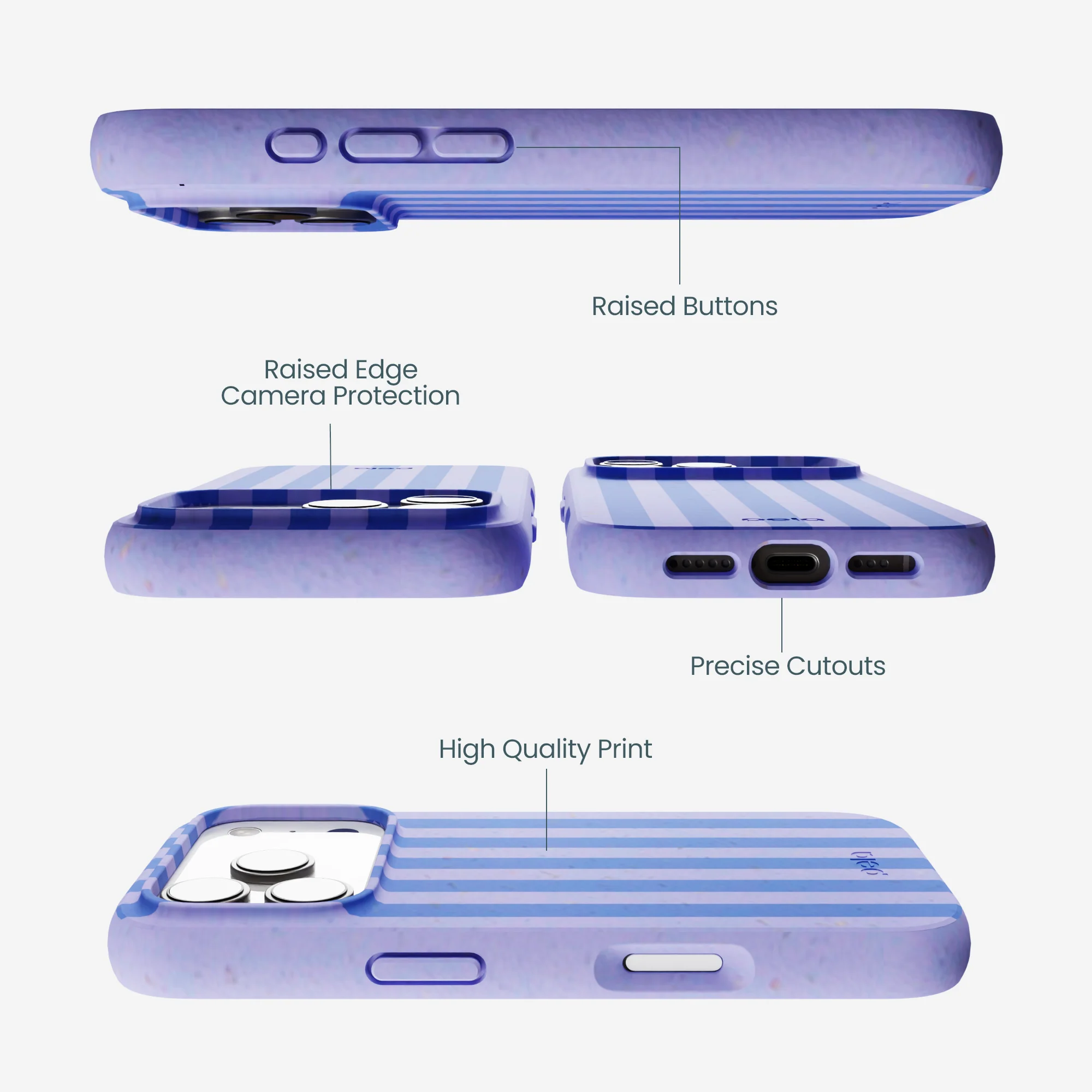 Lavender Periwinkle Stripes iPhone 17 Pro Case - Image 2
