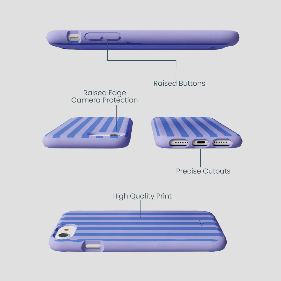 Lavender Periwinkle Stripes iPhone 6/6s/7/8/SE Case - Image 2