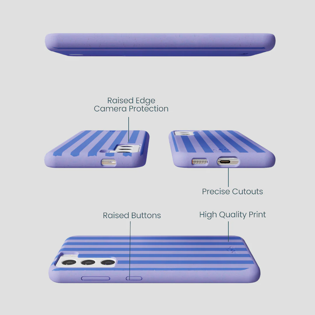 Lavender Periwinkle Stripes Samsung Galaxy S22 Case - Image 2
