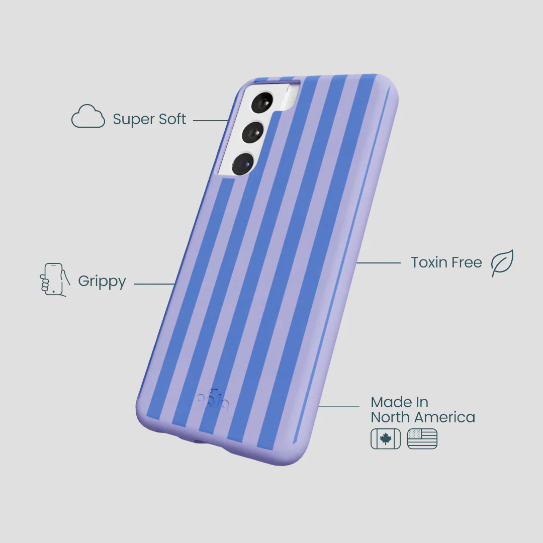 Lavender Periwinkle Stripes Samsung Galaxy S22 Case - Image 3