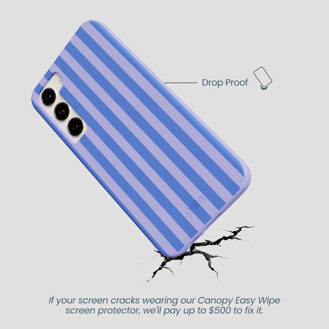 Lavender Periwinkle Stripes Samsung Galaxy S23+(Plus) Case - Image 4
