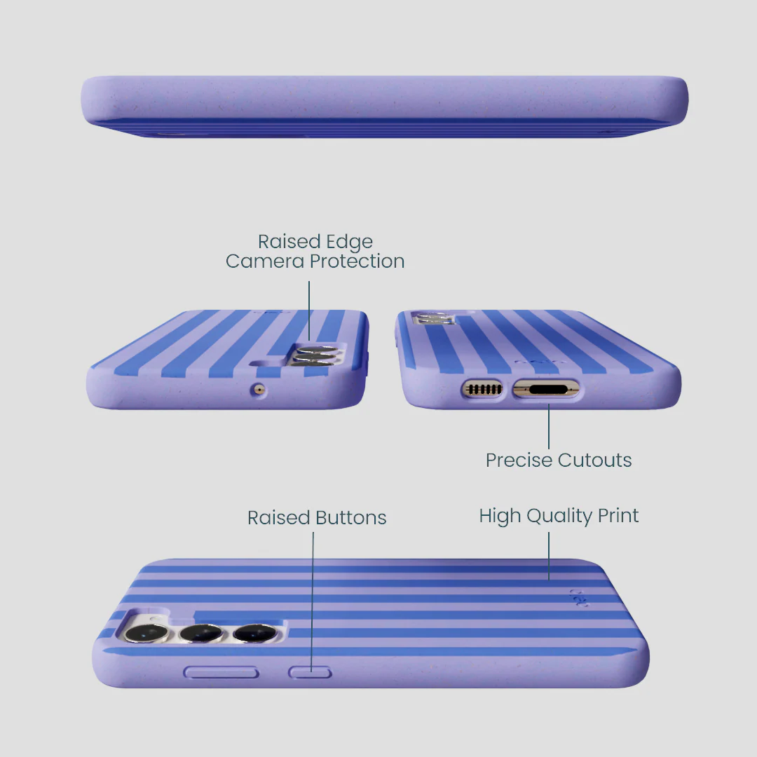 Lavender Periwinkle Stripes Samsung Galaxy S24+(Plus) Case - Image 2
