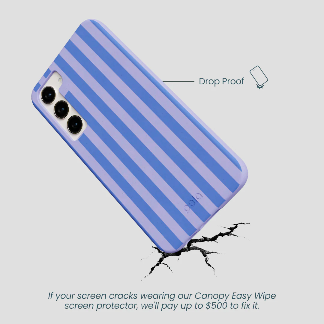Lavender Periwinkle Stripes Samsung Galaxy S24+(Plus) Case - Image 4