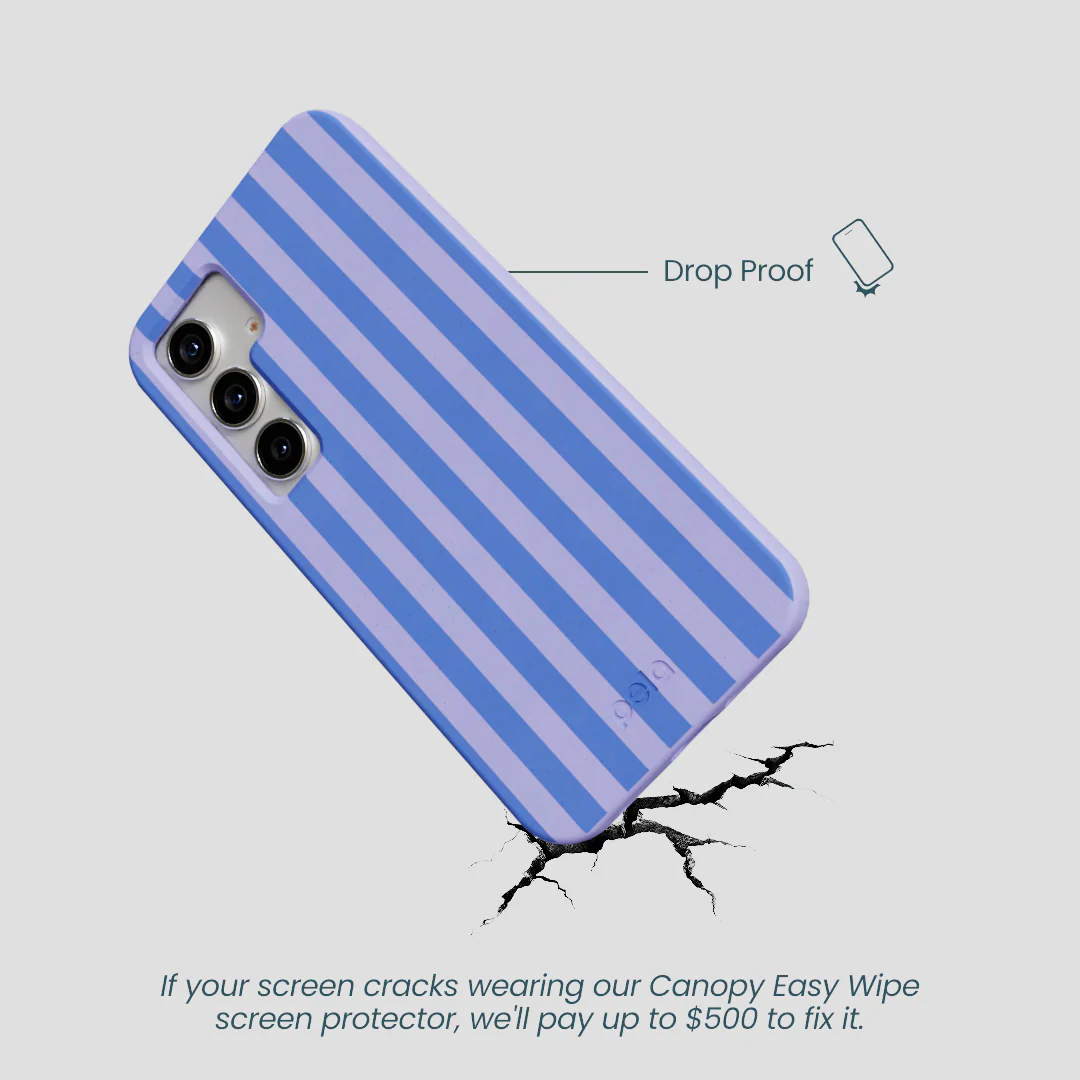 Lavender Periwinkle Stripes Samsung Galaxy S25 Case - Image 4