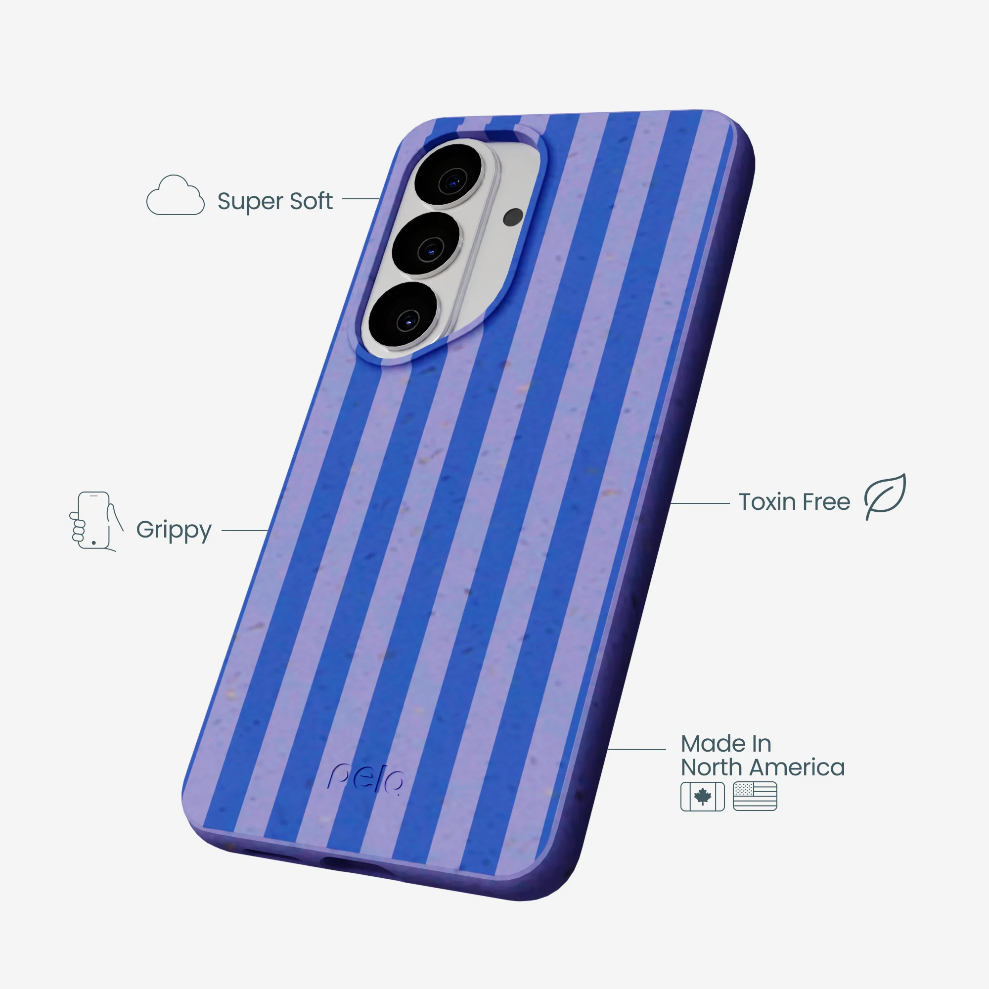 Lavender Periwinkle Stripes Samsung Galaxy S26 Case - Image 3
