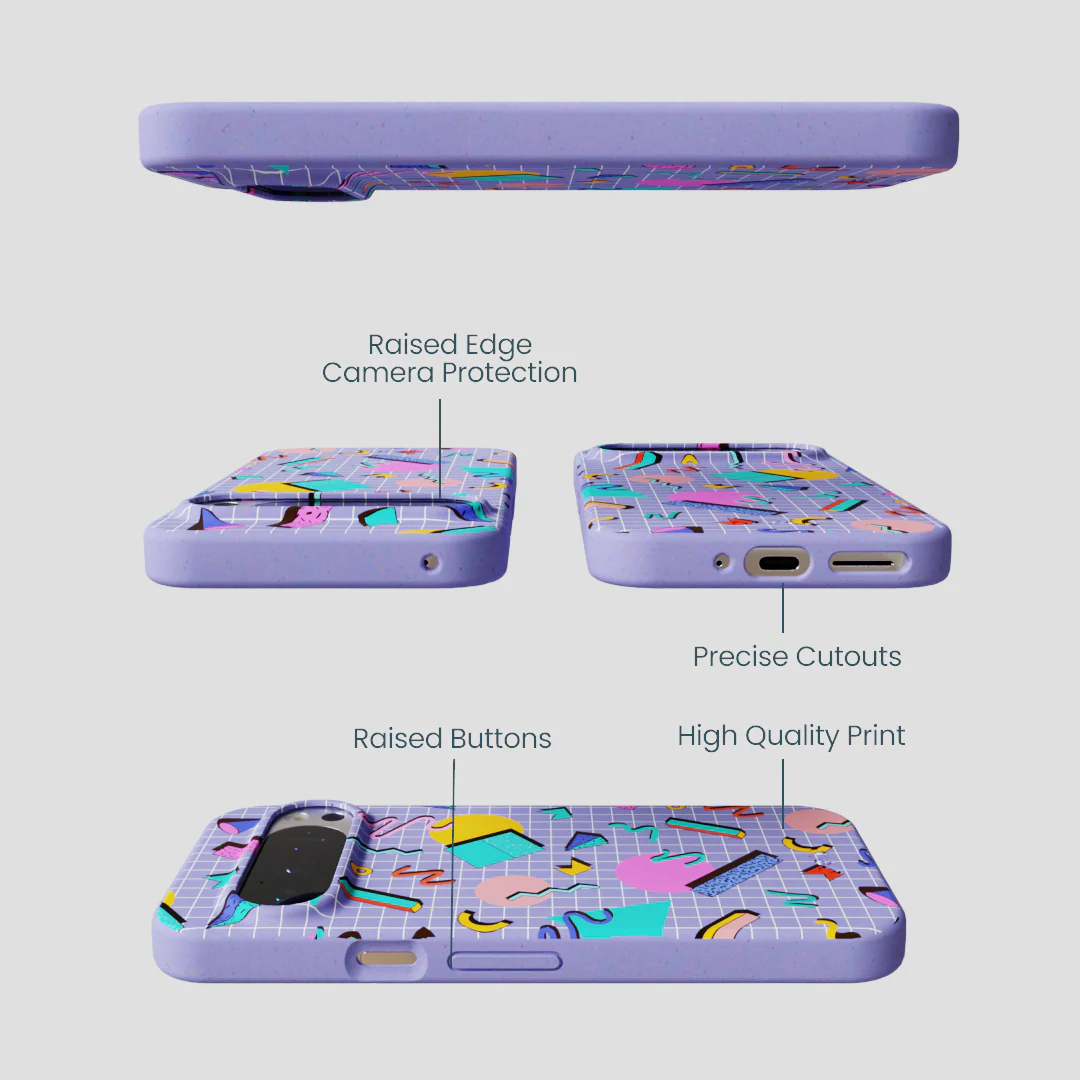 Lavender Retro Grid Google Pixel 9/9 Pro Case - Image 2