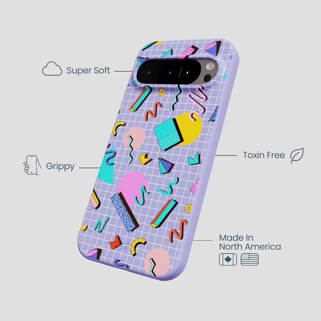 Lavender Retro Grid Google Pixel 9/9 Pro Case - Image 3