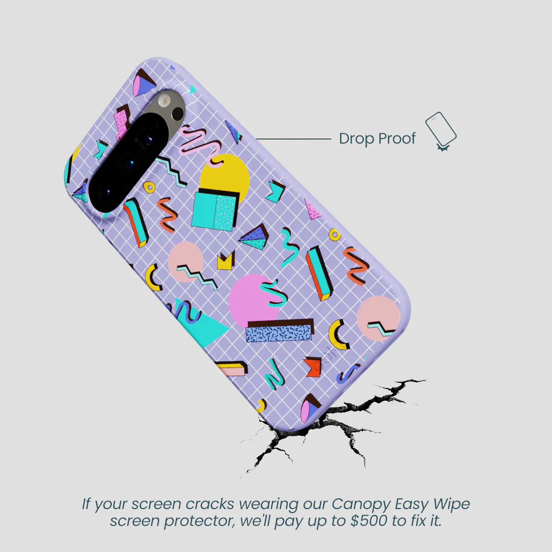 Lavender Retro Grid Google Pixel 9/9 Pro Case - Image 4