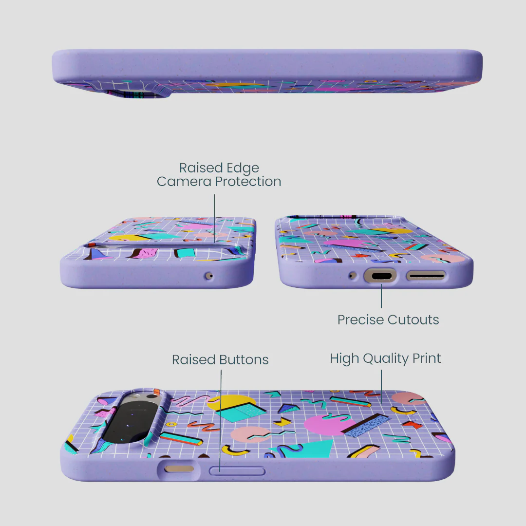 Lavender Retro Grid Google Pixel 9 Pro XL Case - Image 2