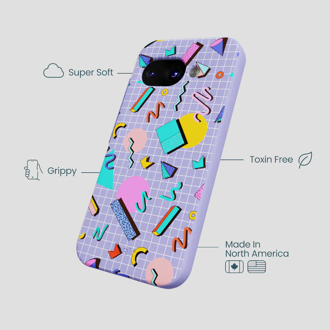 Lavender Retro Grid Google Pixel 9a Case - Image 3