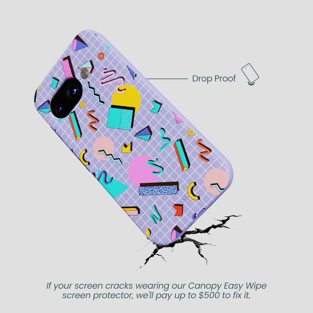 Lavender Retro Grid Google Pixel 9a Case - Image 4