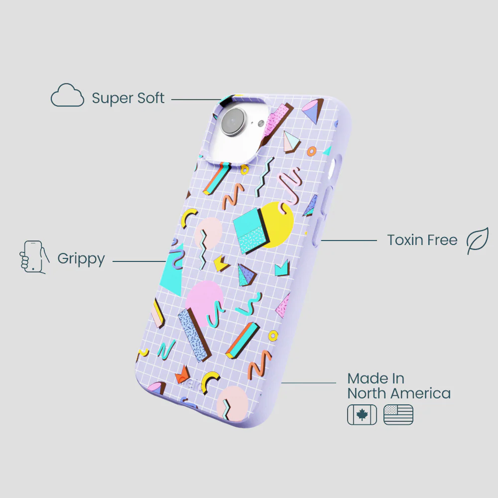 Lavender Retro Grid iPhone 16e/17e Case - Image 4